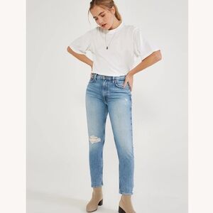 ÉTICA Denim Scarlet Mid Rise Slim Jean in Rock Pool